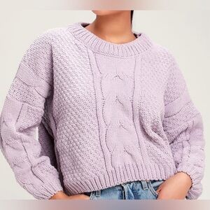 Sadie and sage cable knit cropped sweater